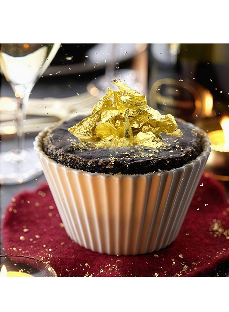 ورق الذهب لتزيين الكيك، رقائق الذهب للطعام، تزيين رقائق الذهب، ديكور الخبز، رقائق الذهب، ديكور الشوكولاتة، أوراق أوراق الذهب للطهي، تزيين الحلوى، الحرف اليدوية، المكياج (4 قطع) - Image 5